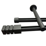 TIGER DB703 DVIEJŲ LAZDŲ KARNIZAS SU GRIOVELIU Ø20